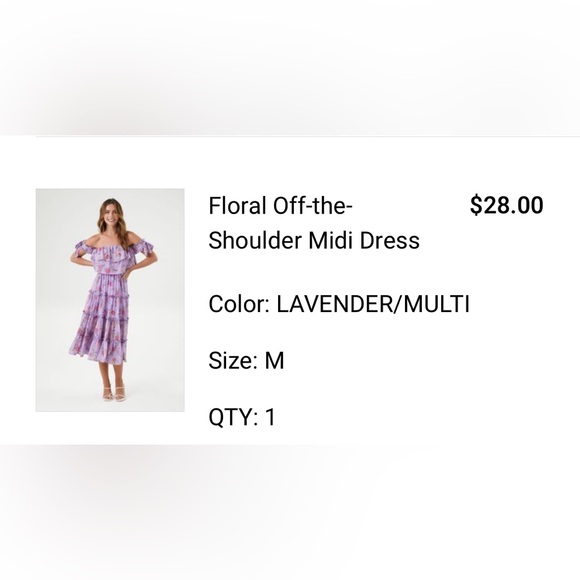 NWT!! Forever 21 Floral Off the Shoulder Midi Dress! - Picture 4 of 4